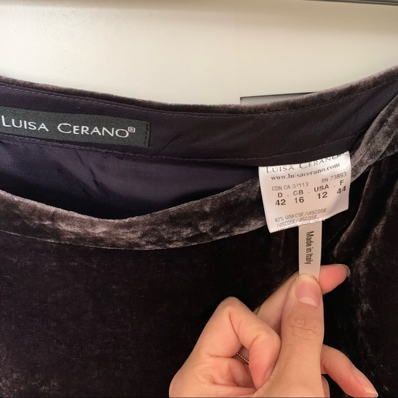 Luisa Cerano Purple Velvet Midi Skirt - Picture 6 of 9